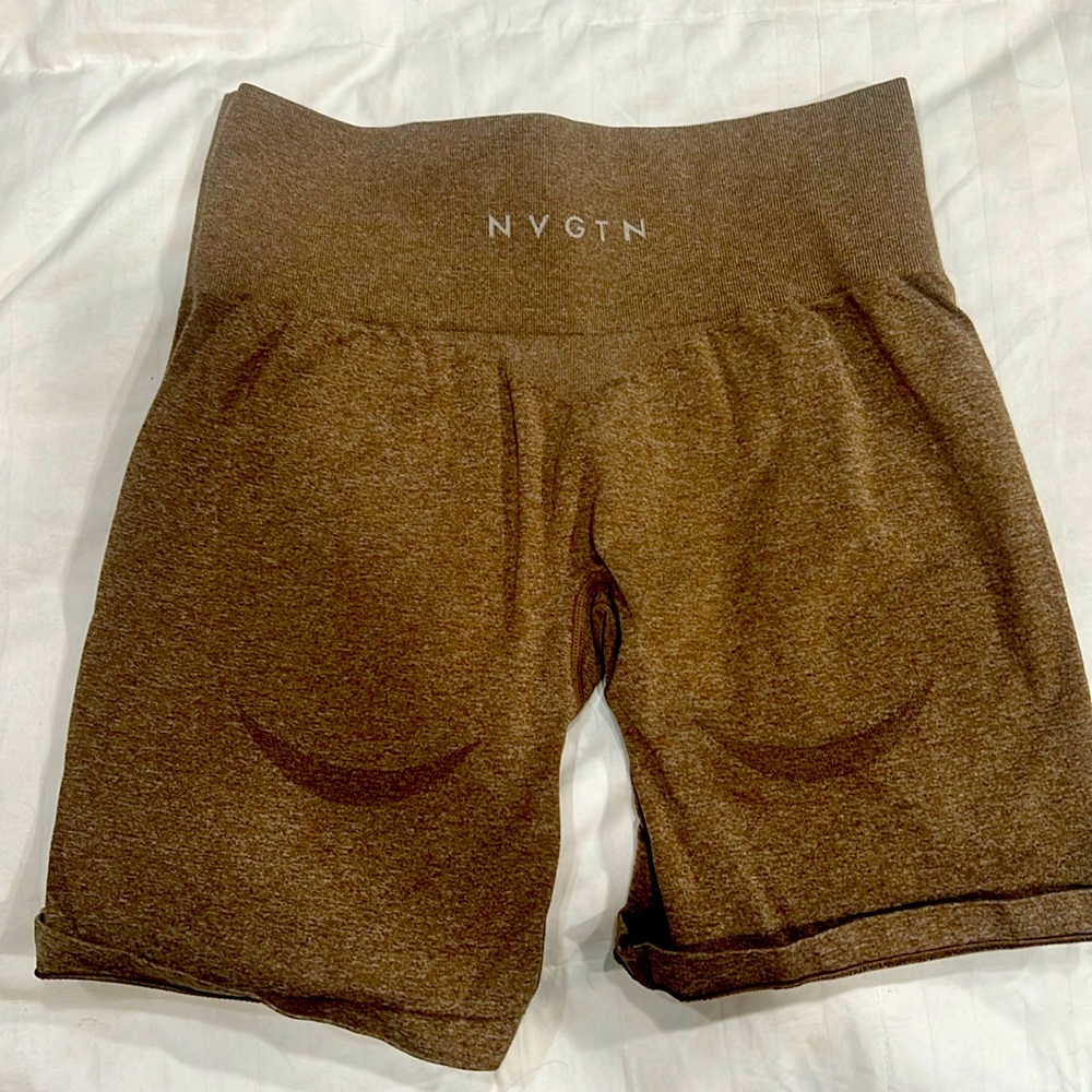 NVGTN medium brown workout shorts